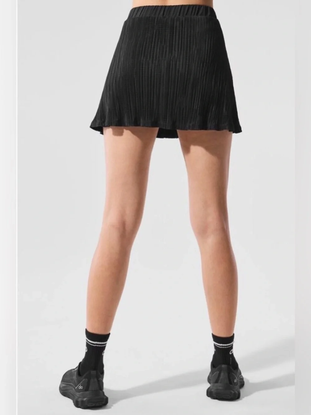 ALO Yoga Black Micro Plisse Tennis Skirt Skort XS